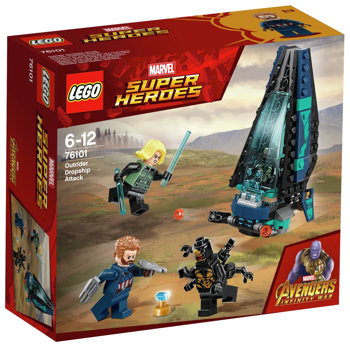 LEGO Marvel Avengers Outrider Dropship Superhero Toy - 76101