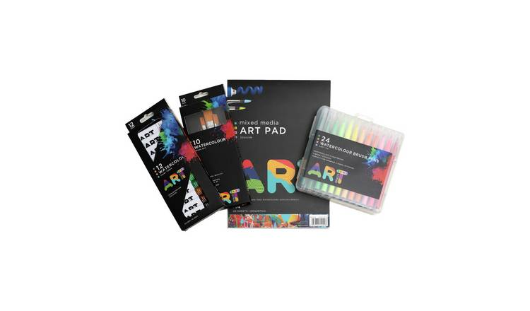 ArtSpace Watercolour Brushes, Paints, Pens and Art Pad Set