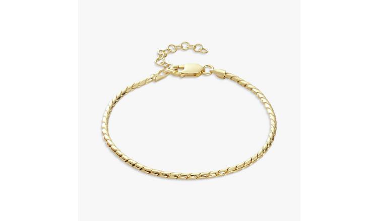 Revere 9ct Gold Plated Sterling Silver Round Curb Bracelet