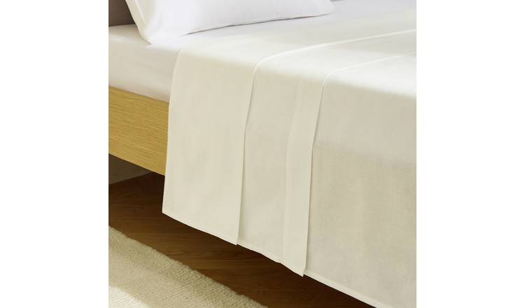Habitat Cool Cotton Lyocell White Flat Sheet - Superking