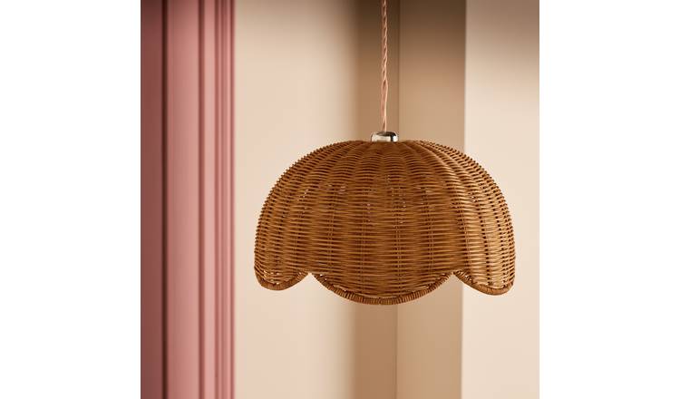 Habitat Natural Rattan Scallop Easy Fit Lampshade - 35cm