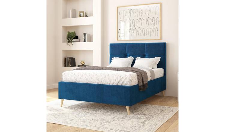 Aspire Caine Small Double Bed Frame - Navy