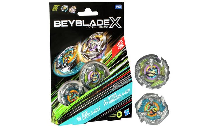 Beyblade X Bite Croc 3-60LF Sting Unicorn 4-60P Pack Set