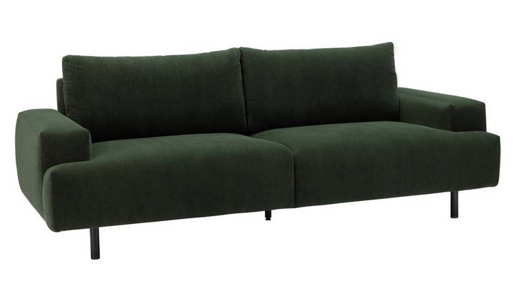 Buy Habitat Julien 3 Seater Fabric Sofa - Dark Green | Sofas | Habitat