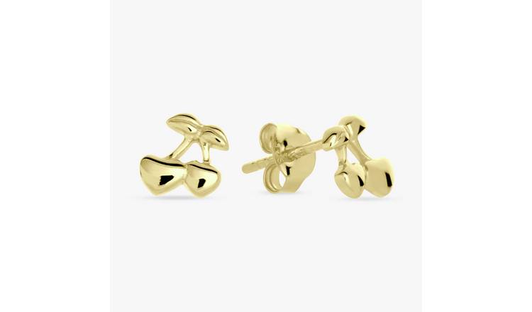 Revere Gold Plated Sterling Silver Cherry Stud Earrings