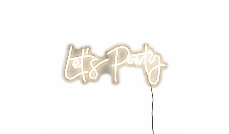Searchlight Let's Party LED Neon Effect Wall Light - White