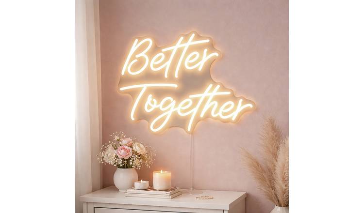 Searchlight Better Together LED Neon Effect Wall Light - White