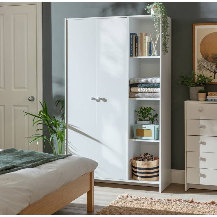 Argos Home Seville 2 Door Open Shelf Wardrobe - White 0