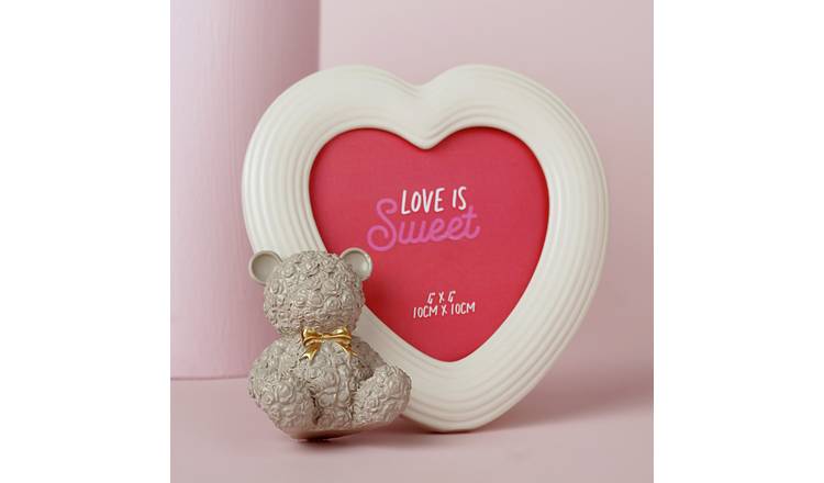 Widdop Love Is Sweet Baby Bear 4" x 4" Resin Photo Frame 
