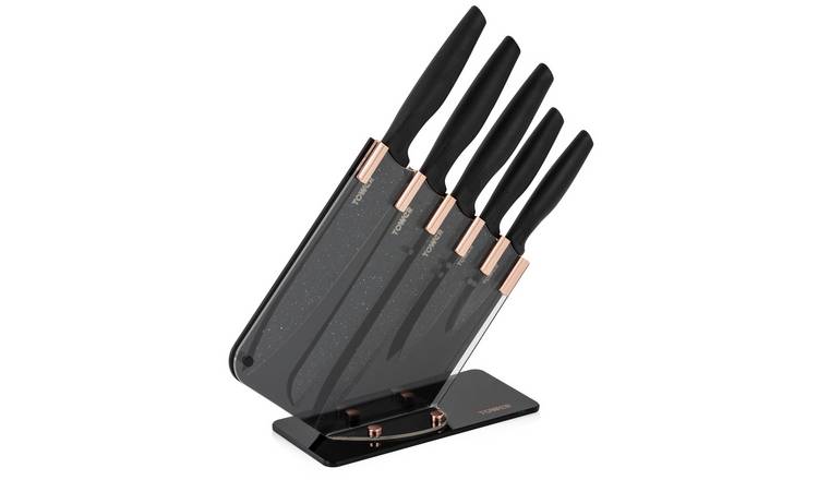 Beautiful 12 Piece Knife Block Set with Soft-Grip Ergonomic Handles White  and Gold by Drew Barrymore - Wishupon