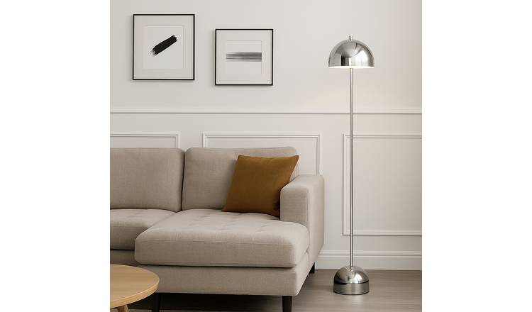 Searchlight Mushroom Port LED Floor Lamp - Chrome