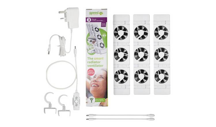 SpeedComfort Cast Iron Radiator Fan Trio Set - White