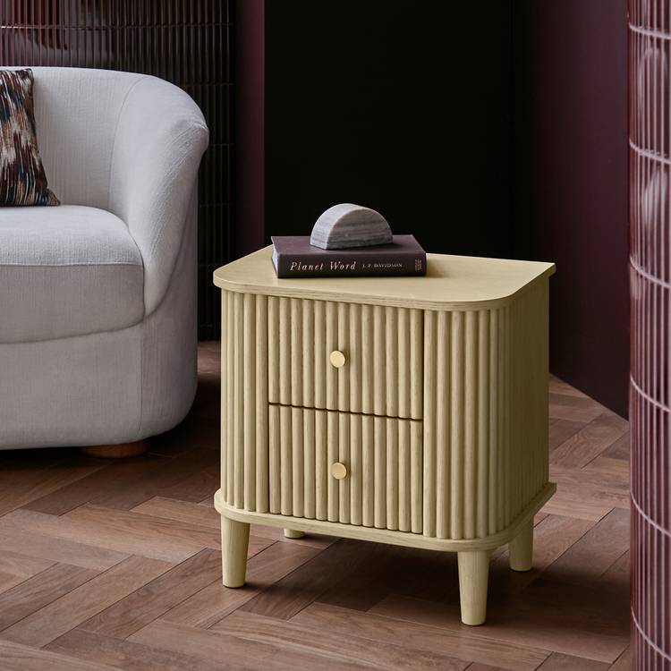 Habitat Kendi 2 Drawer Side Table - Natural 0