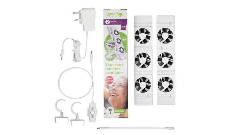 SpeedComfort Cast Iron Radiator Fan Duo Set - White