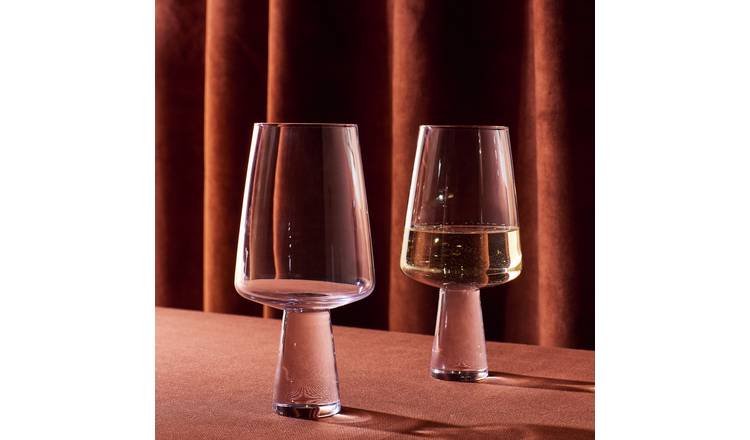 Habitat Block Stem Set of 4 White Wine Glasses
