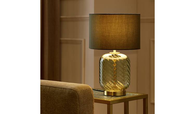 Argos Home Swirl Glass Table Lamp - Green