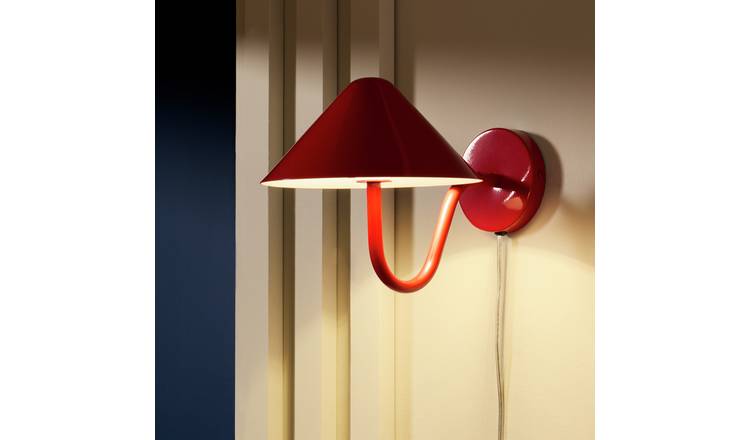 Habitat Wave Metal Wall Light - Red