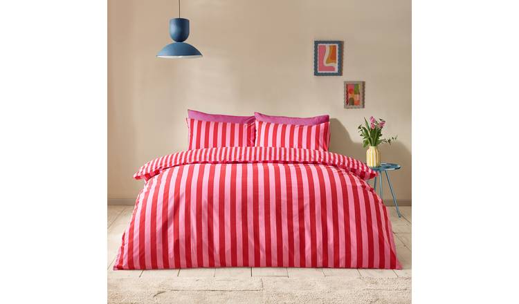Sassy B Stripe Tease Red Bedding Set - Kingsize
