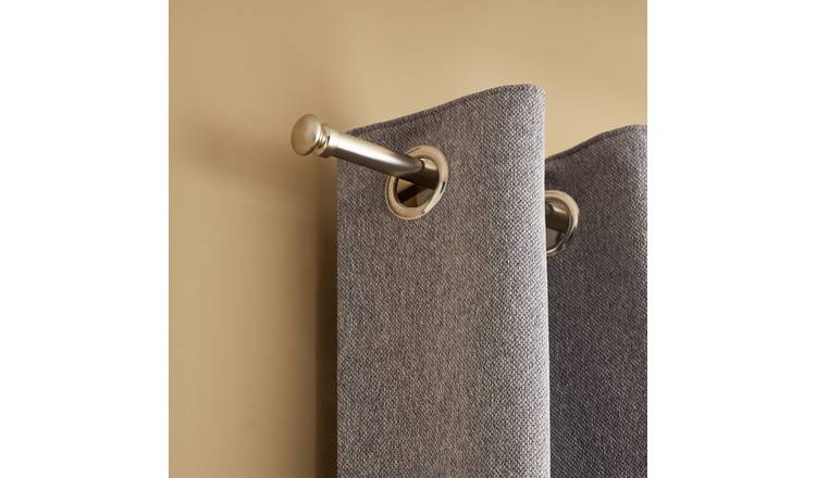 Argos Home Extendable Metal Cap Nickel Curtain Pole - 165 - 300cm