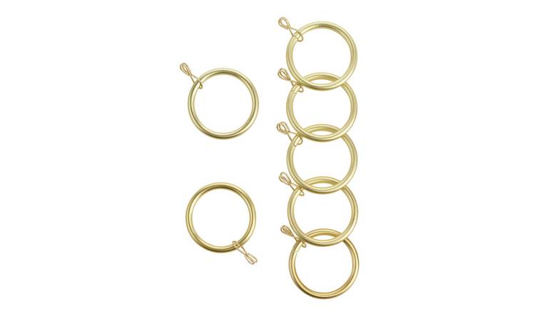 Argos Home 20 Metal Curtain Rings - Polished Gold