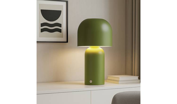 Searchlight Mushroom Port Rechargeable LED Table Lamp-Olive
