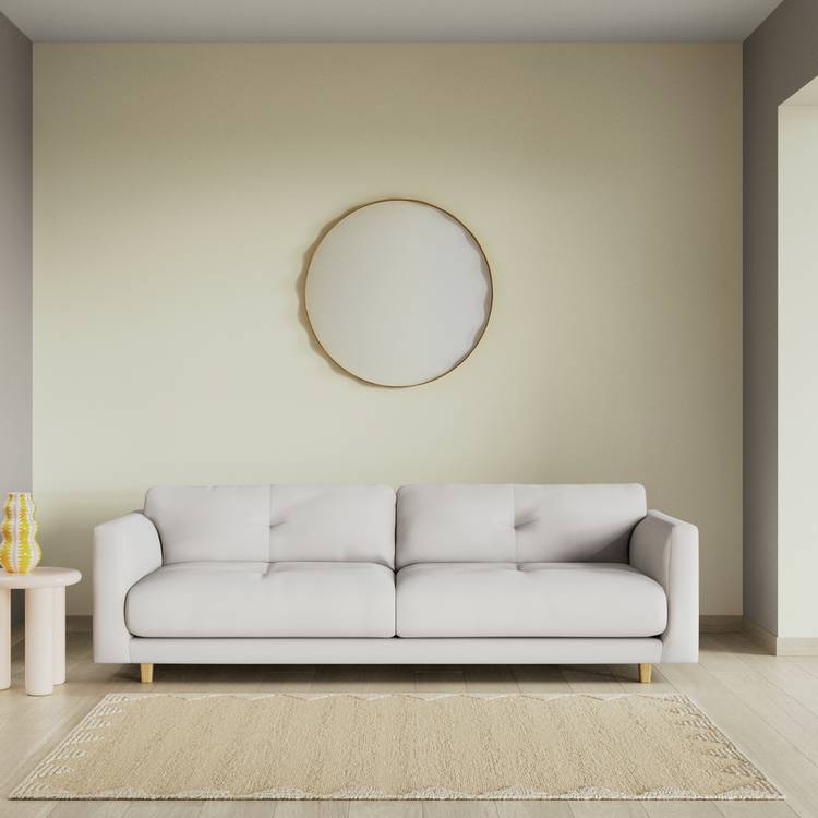 Habitat Emely Fabric 4 Seater Sofa - Natural - Ash Leg 0