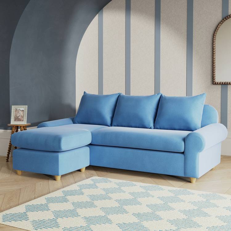 Habitat Whitby Reversible Chaise Sofa - Sky Blue- Ash Leg 0
