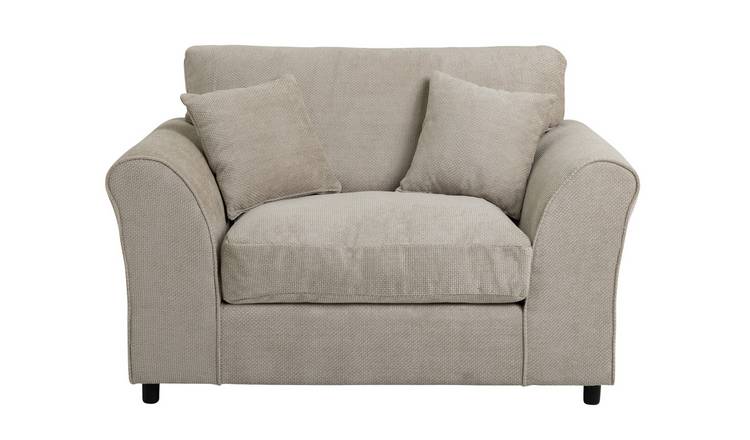 Argos Home Kacey Fabric Cuddle Chair - Stone