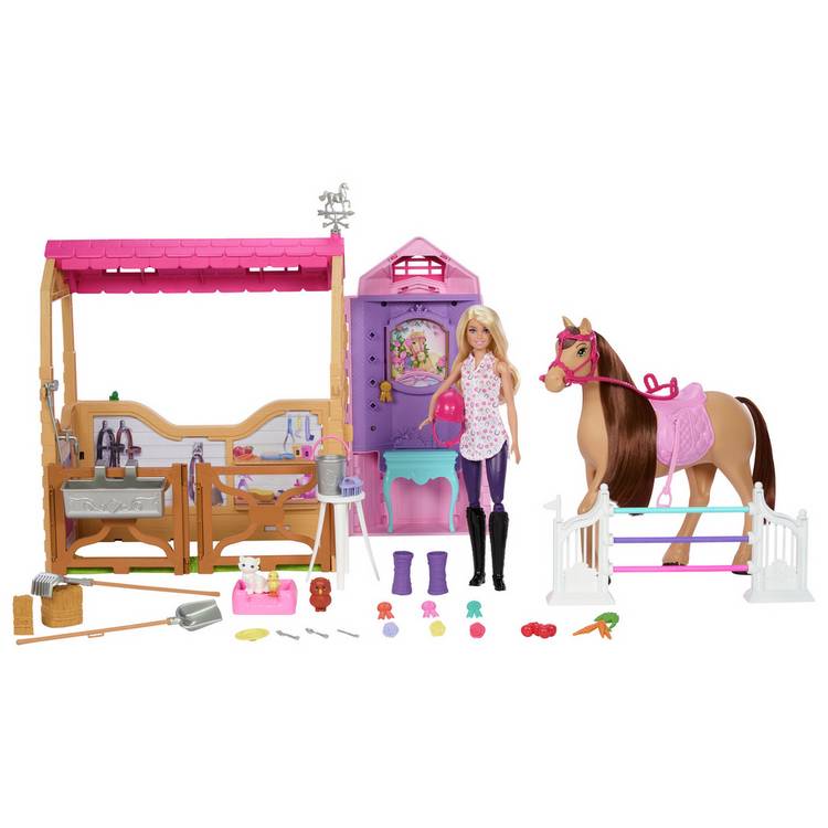 Barbie Mysteries: Stable Playset with Doll, Toy Horse & Accs 0