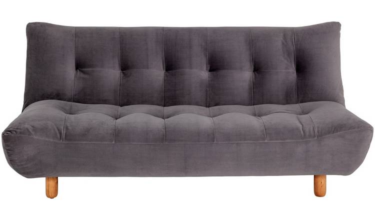 Buy Habitat Kota 3 Seater Velvet Clic Clac Sofa Bed - Grey, Sofabeds