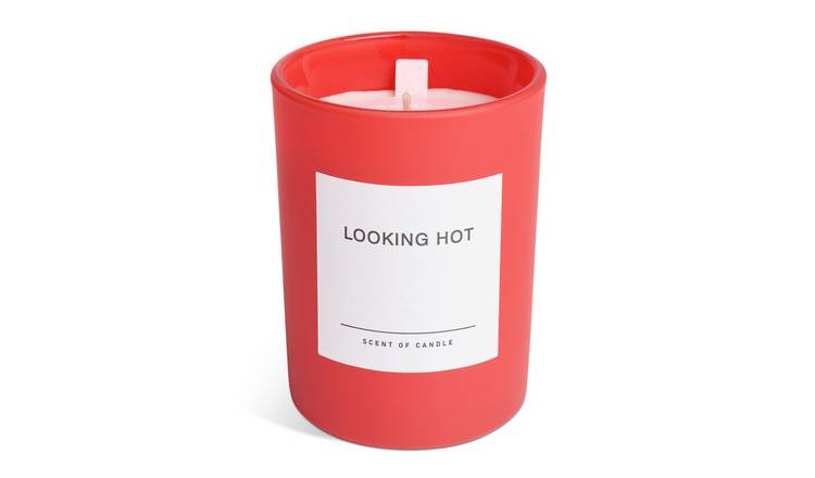 Argos Home Looking Hot Slogan Candle - Red