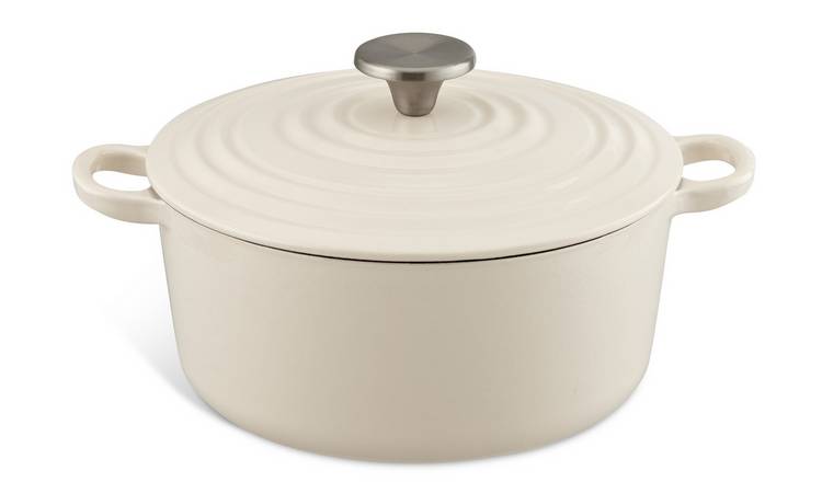 Habitat 3.3 Litre Cast Iron Casserole Dish - Cream