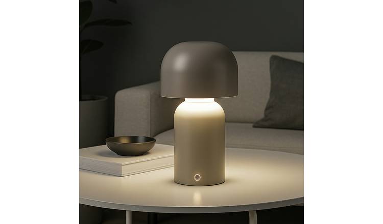 Searchlight Mushroom Port Rechargeable LED Table Lamp - Grey