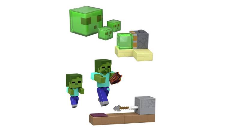 Minecraft Redstone Charged Sticky Piston Trap Set Figures