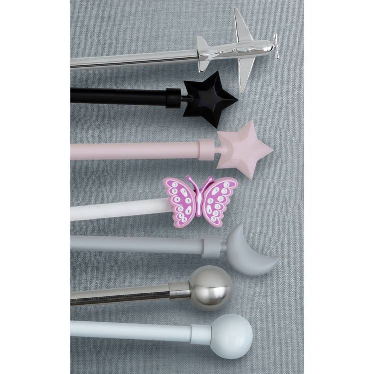 Argos Home Grey Extendable Curtain Pole - 120cm - 210cm 0