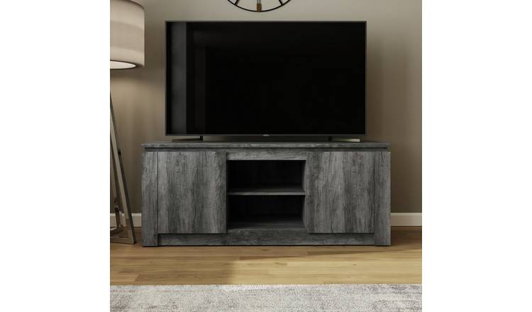 GFW Canyon 2 Door 2 Shelves Wide TV Unit - Grey
