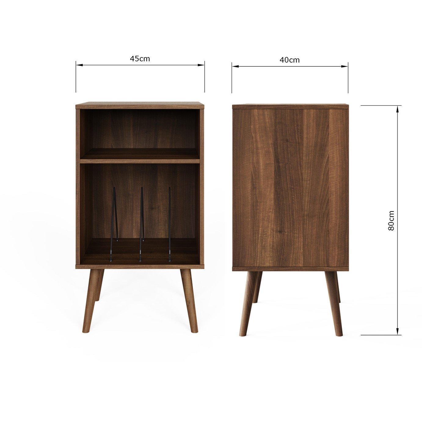 Buy GFW Jaxon 2 Shelves Open Turntable and Vinyl Stand - Walnut
