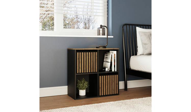 GFW Kube 4 Cube Storage Unit - Black & Walnut