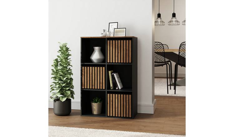GFW Kube 6 Cube Storage Unit - Black & Walnut