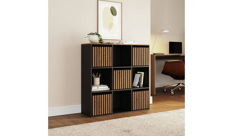 GFW Kube 9 Cube Storage Unit - Black & Walnut