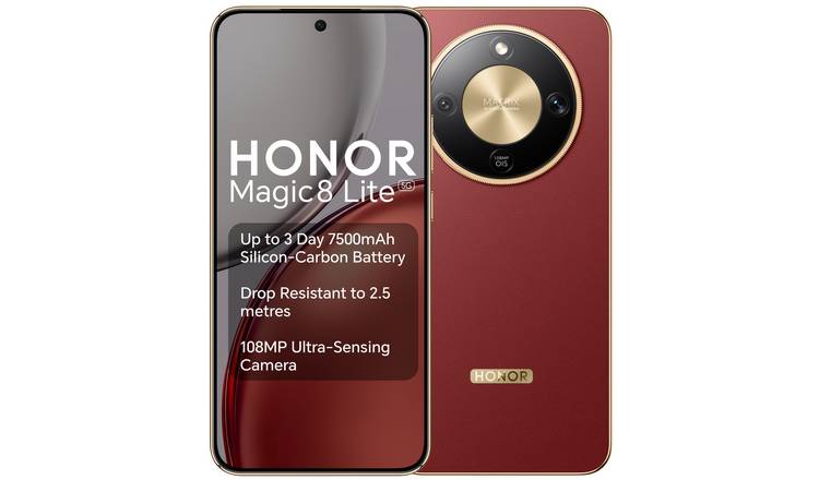 SIM Free HONOR Magic8 Lite 5G 512GB AI Phone - Reddish Brown