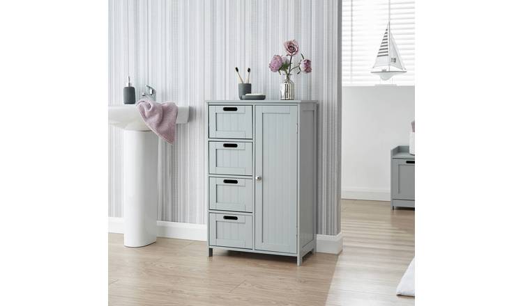 GFW Colonial 1 Door 4 Drawer Multi Unit - Grey