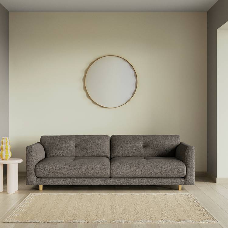 Habitat Emely Fabric 4 Seater Sofa - Charcoal - Ash Leg 0