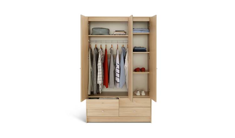 Buy Habitat Malibu 3 Door 4 Drawer Wardrobe Beech Effect Wardrobes Habitat