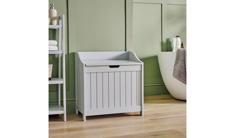 Argos Home 100L Monks Bench Style Linen Bin - Grey
