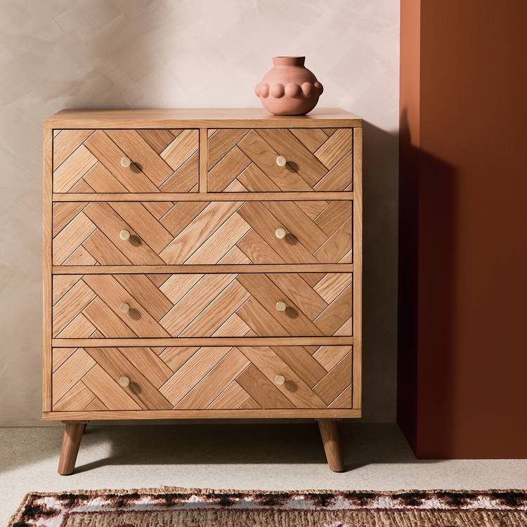 Habitat Afram 5 Drawer Chest - Oak 0