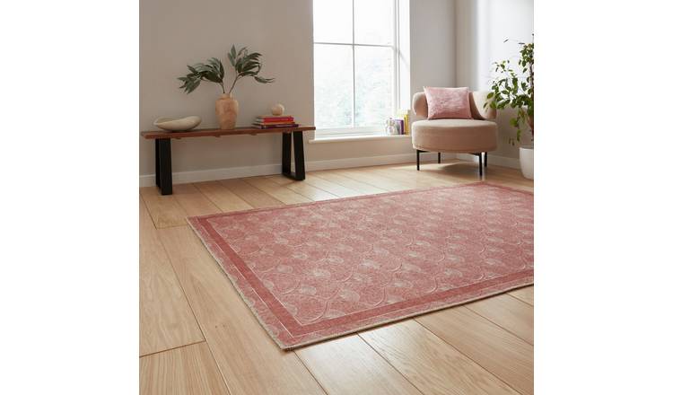 Catherine Lansfield Deco Peacock Terracotta  Rug - 122x170cm