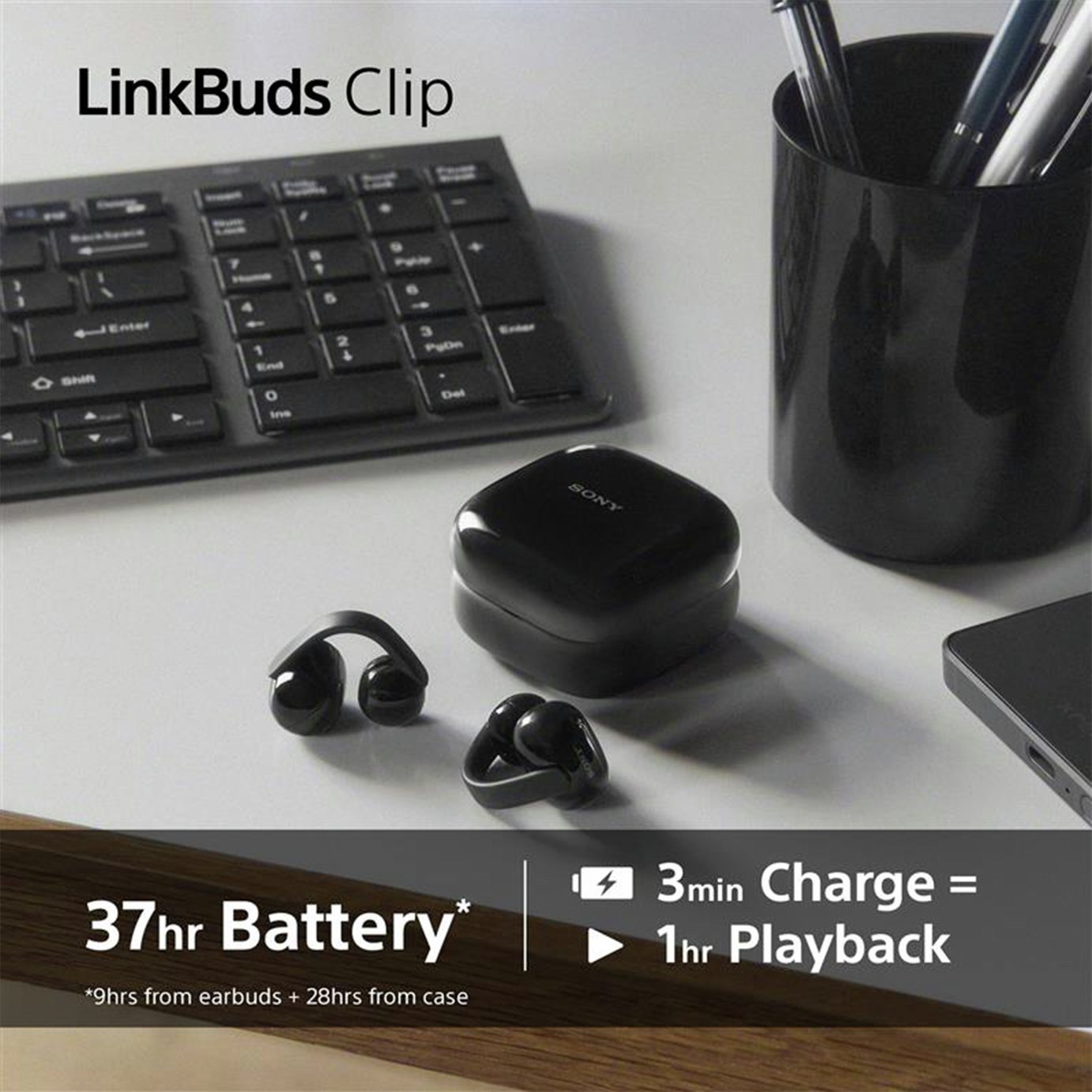 Buy Sony LinkBuds Clip Open-Ear True Wireless Earbuds - Black