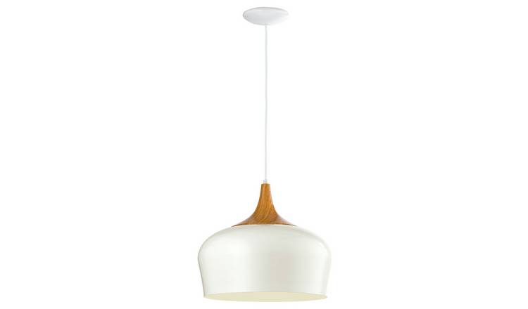 Buy Eglo Obregon Pendant Light Cream Oak Effect Ceiling