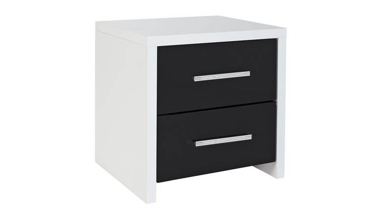 Buy Argos Home Broadway 2 Drw Bedside Table Blk Gloss
